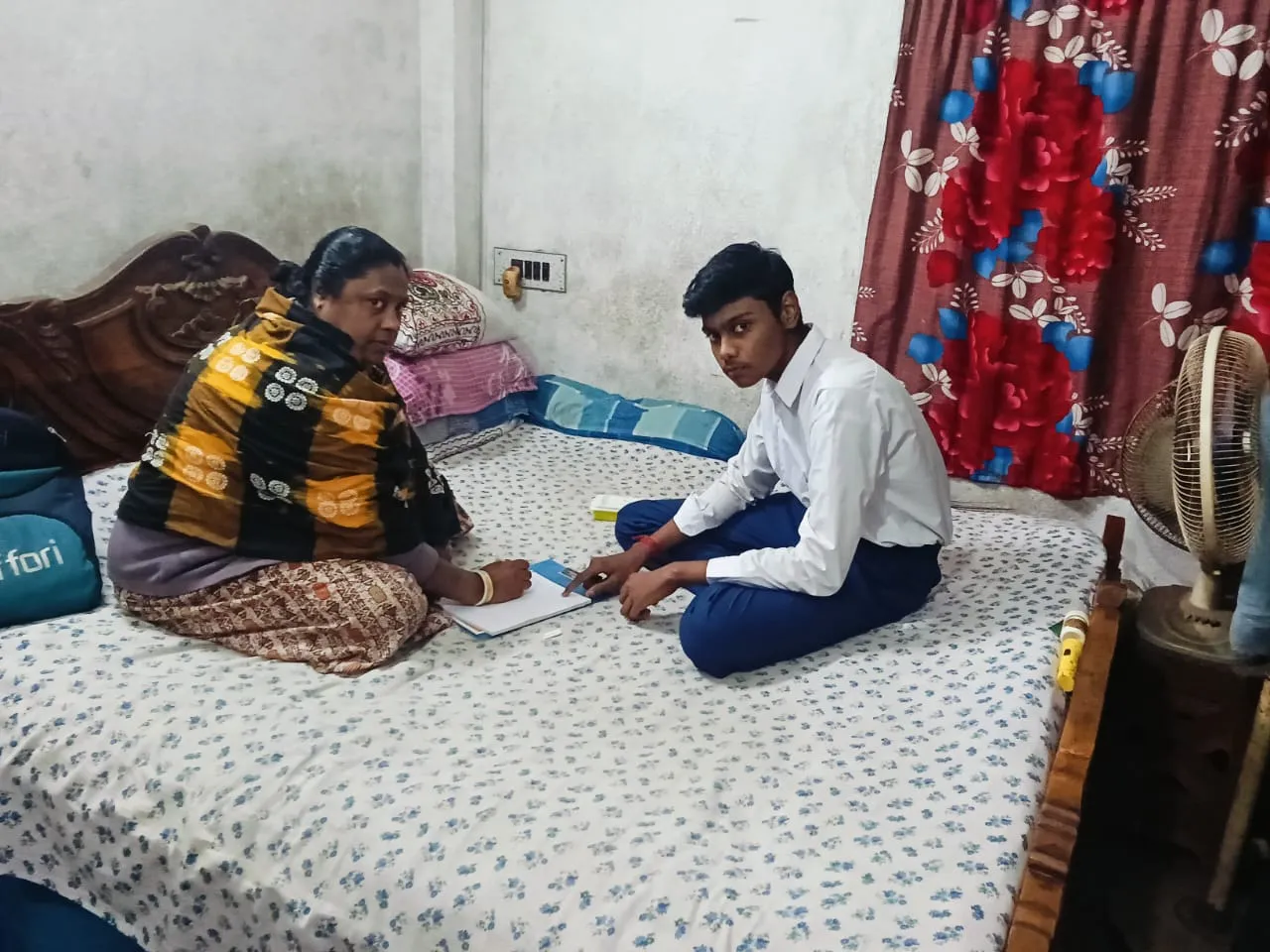 a mother reading with her child