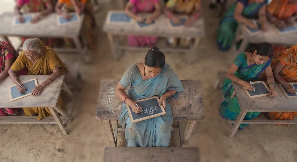 women learners writing in their books at a VIDYA centre