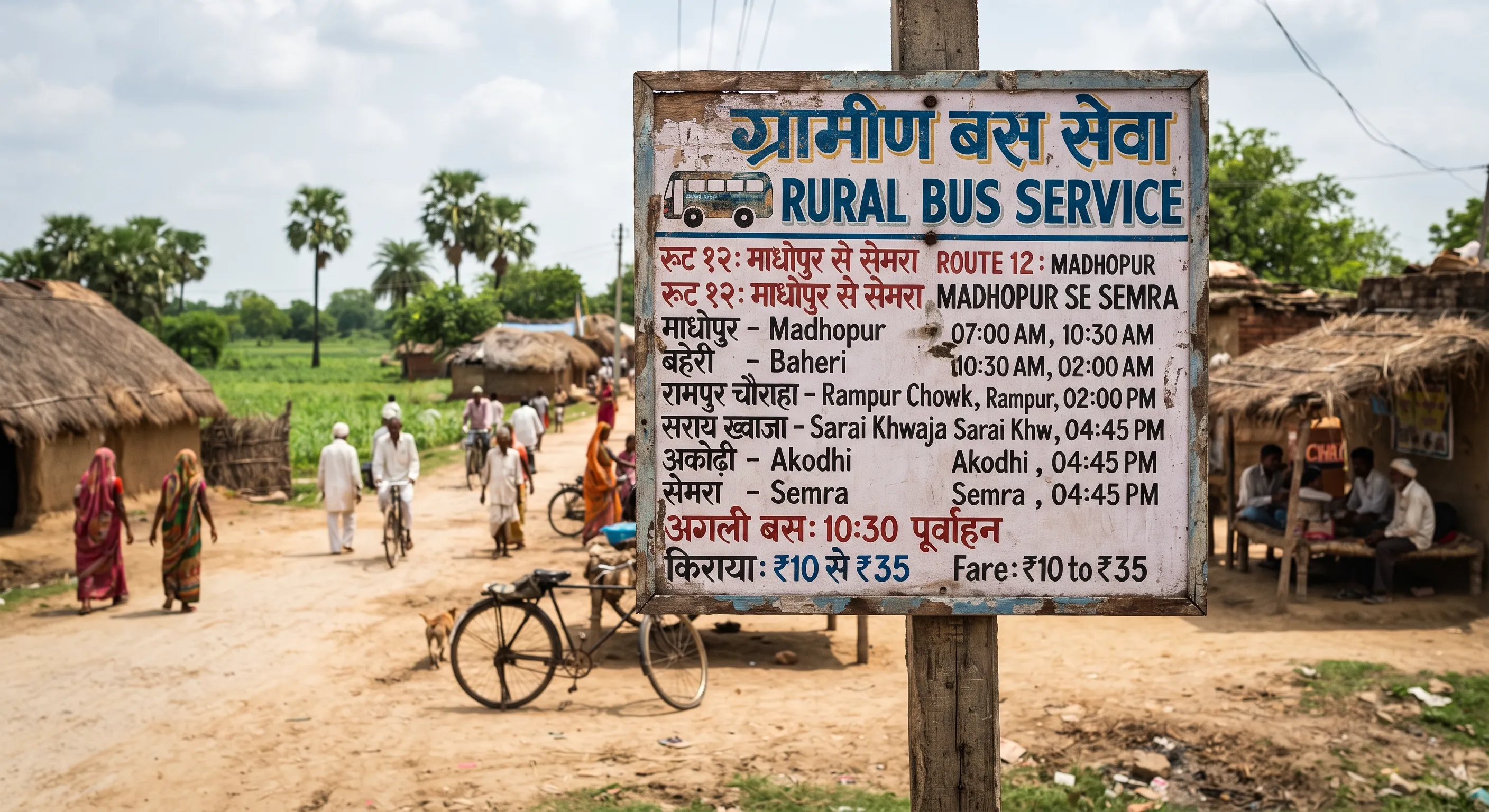 a bus route sign or a bank form