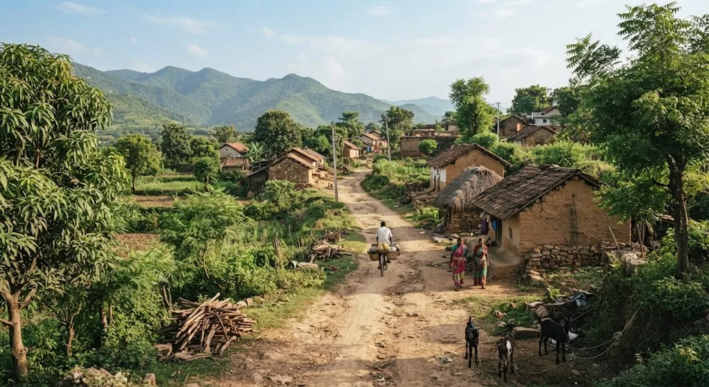 a remote village road