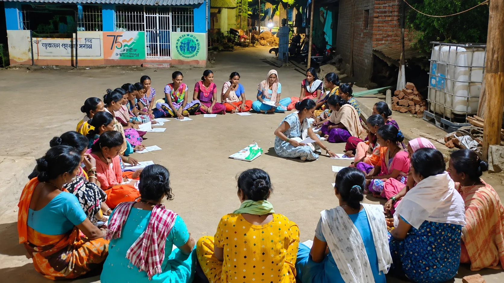A VIDYA class in a village courtyard